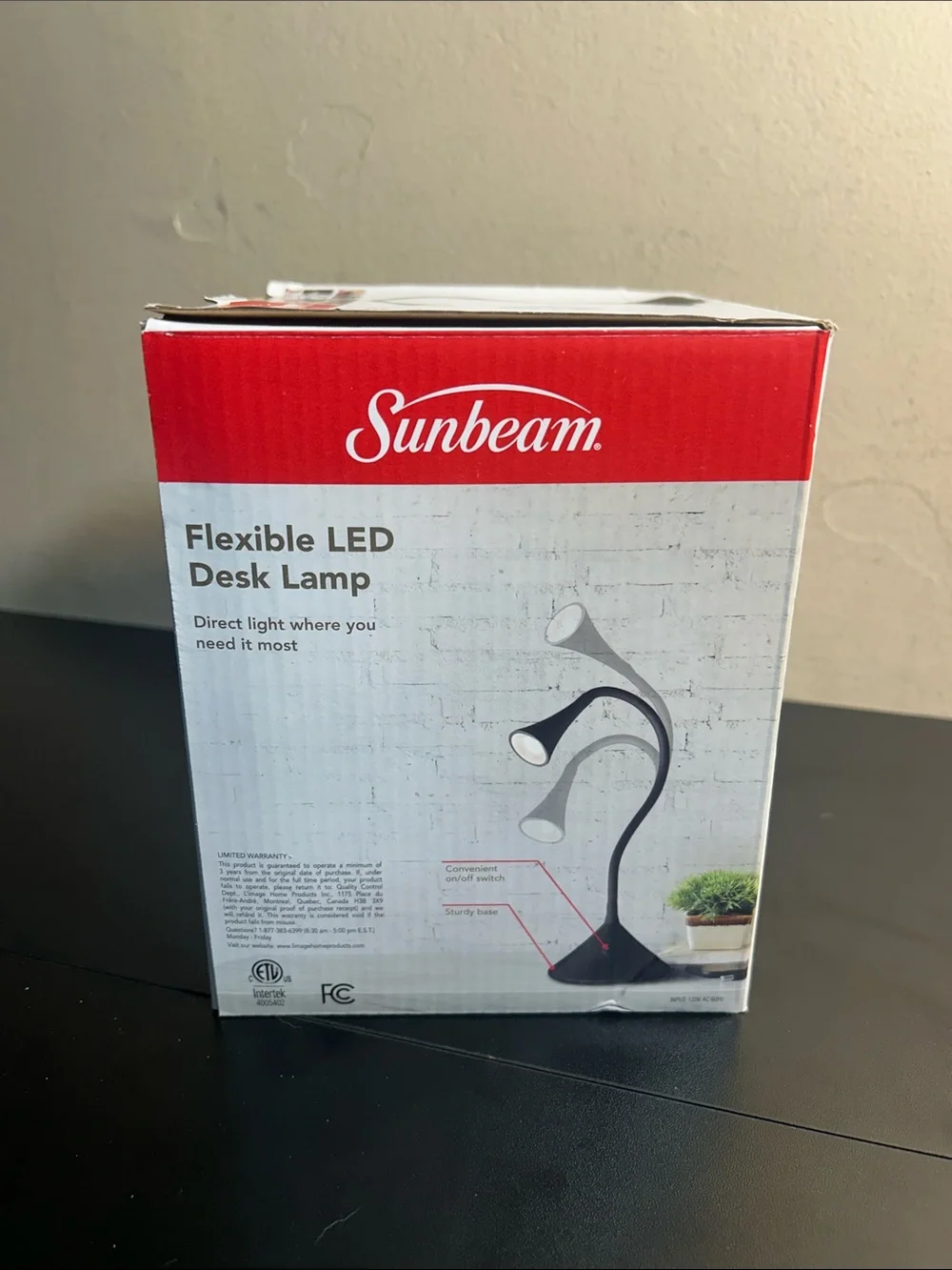 Sunbeam Flexible LED Desk Lamp New in Box.